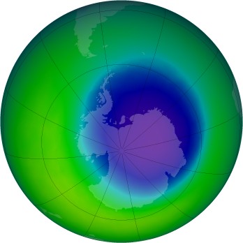 October 2007 monthly mean Antarctic ozone